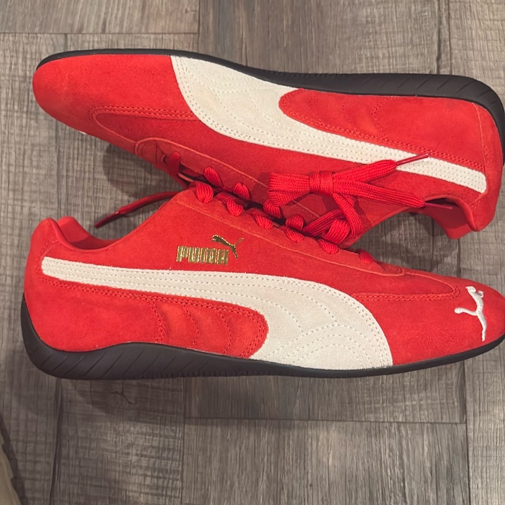 Puma Men's Red Suede Sneakers